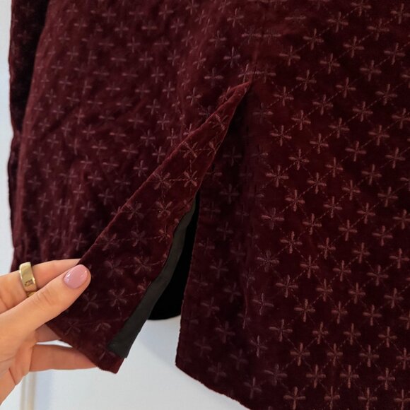 NWT Saint Laurent YSL Velvet Evening Blazer Jacket In Burgundy Sz 42 - Picture 11 of 11
